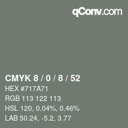 カラーコード: CMYK 8 / 0 / 8 / 52 | qconv.com