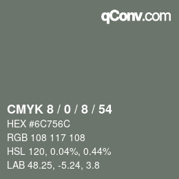 カラーコード: CMYK 8 / 0 / 8 / 54 | qconv.com