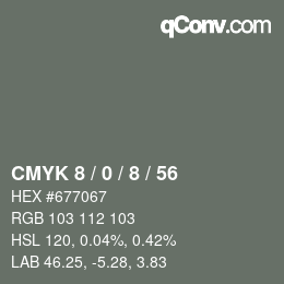 颜色代码: CMYK 8 / 0 / 8 / 56 | qconv.com