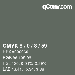 カラーコード: CMYK 8 / 0 / 8 / 59 | qconv.com