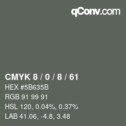 Color code: CMYK 8 / 0 / 8 / 61 | qconv.com