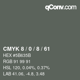 カラーコード: CMYK 8 / 0 / 8 / 61 | qconv.com