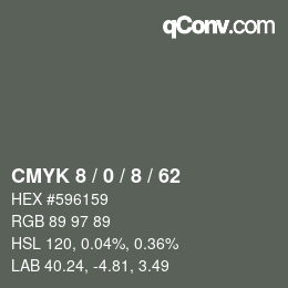 Color code: CMYK 8 / 0 / 8 / 62 | qconv.com