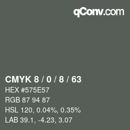 カラーコード: CMYK 8 / 0 / 8 / 63 | qconv.com