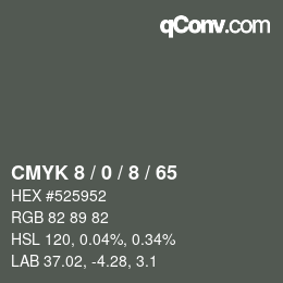 カラーコード: CMYK 8 / 0 / 8 / 65 | qconv.com