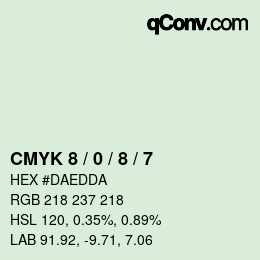 颜色代码: CMYK 8 / 0 / 8 / 7 | qconv.com