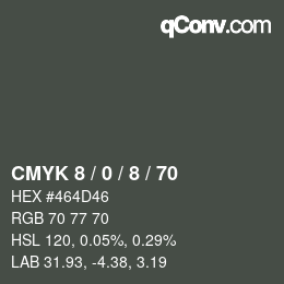 カラーコード: CMYK 8 / 0 / 8 / 70 | qconv.com