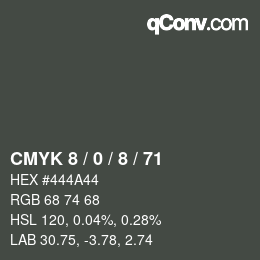 カラーコード: CMYK 8 / 0 / 8 / 71 | qconv.com