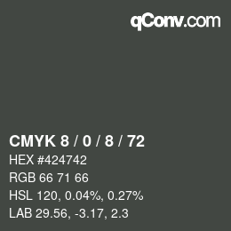 カラーコード: CMYK 8 / 0 / 8 / 72 | qconv.com