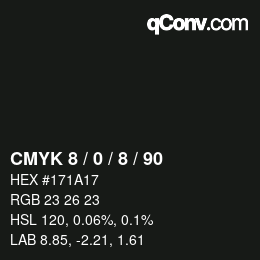 カラーコード: CMYK 8 / 0 / 8 / 90 | qconv.com