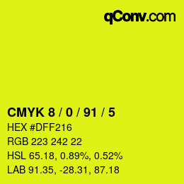 Color code: CMYK 8 / 0 / 91 / 5 | qconv.com
