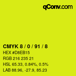 Color code: CMYK 8 / 0 / 91 / 8 | qconv.com