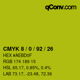 颜色代码: CMYK 8 / 0 / 92 / 26 | qconv.com