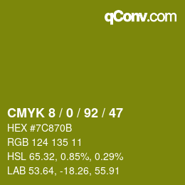 Color code: CMYK 8 / 0 / 92 / 47 | qconv.com