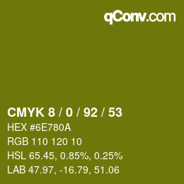 颜色代码: CMYK 8 / 0 / 92 / 53 | qconv.com