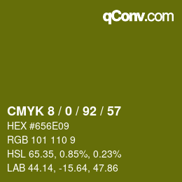 颜色代码: CMYK 8 / 0 / 92 / 57 | qconv.com