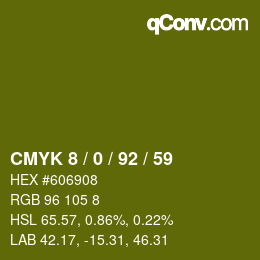 颜色代码: CMYK 8 / 0 / 92 / 59 | qconv.com