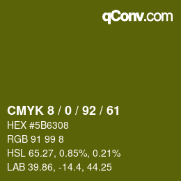 カラーコード: CMYK 8 / 0 / 92 / 61 | qconv.com