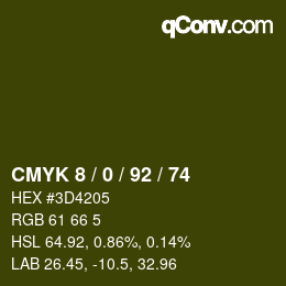 カラーコード: CMYK 8 / 0 / 92 / 74 | qconv.com