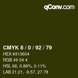 颜色代码: CMYK 8 / 0 / 92 / 79 | qconv.com