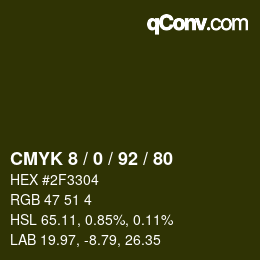 颜色代码: CMYK 8 / 0 / 92 / 80 | qconv.com