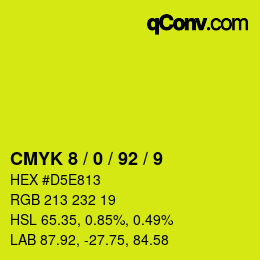 Color code: CMYK 8 / 0 / 92 / 9 | qconv.com