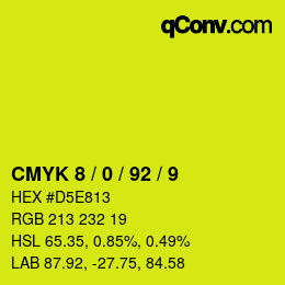 Código de color: CMYK 8 / 0 / 92 / 9 | qconv.com