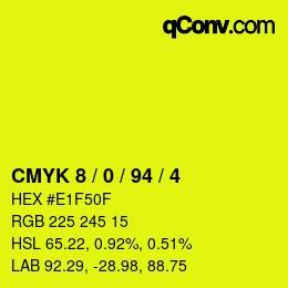 Color code: CMYK 8 / 0 / 94 / 4 | qconv.com