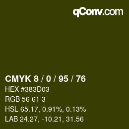 カラーコード: CMYK 8 / 0 / 95 / 76 | qconv.com