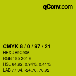 Color code: CMYK 8 / 0 / 97 / 21 | qconv.com