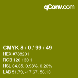 颜色代码: CMYK 8 / 0 / 99 / 49 | qconv.com
