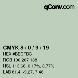 Color code: CMYK 8 / 0 / 9 / 19 | qconv.com