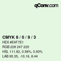 Farbcode: CMYK 8 / 0 / 9 / 3 | qconv.com