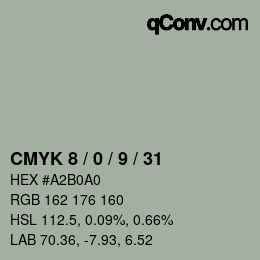 Color code: CMYK 8 / 0 / 9 / 31 | qconv.com