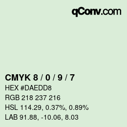 颜色代码: CMYK 8 / 0 / 9 / 7 | qconv.com