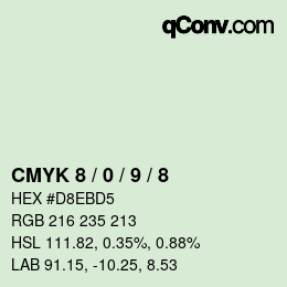 カラーコード: CMYK 8 / 0 / 9 / 8 | qconv.com