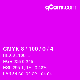 Color code: CMYK 8 / 100 / 0 / 4 | qconv.com