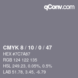 Color code: CMYK 8 / 10 / 0 / 47 | qconv.com