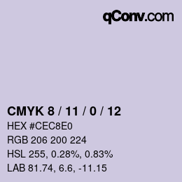 カラーコード: CMYK 8 / 11 / 0 / 12 | qconv.com