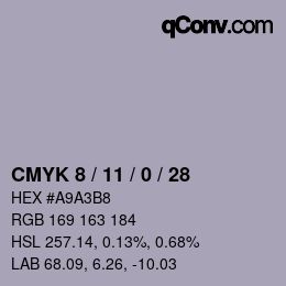 Color code: CMYK 8 / 11 / 0 / 28 | qconv.com