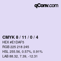カラーコード: CMYK 8 / 11 / 0 / 4 | qconv.com