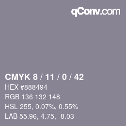 Color code: CMYK 8 / 11 / 0 / 42 | qconv.com