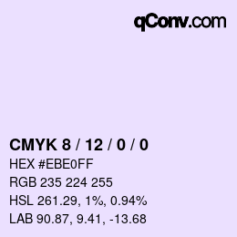 颜色代码: CMYK 8 / 12 / 0 / 0 | qconv.com