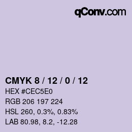 カラーコード: CMYK 8 / 12 / 0 / 12 | qconv.com