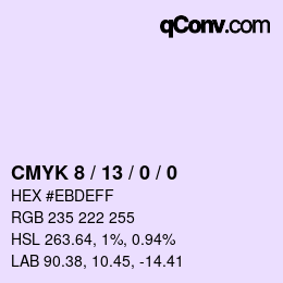 カラーコード: CMYK 8 / 13 / 0 / 0 | qconv.com