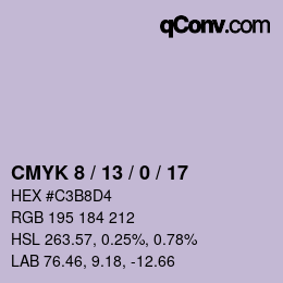 カラーコード: CMYK 8 / 13 / 0 / 17 | qconv.com