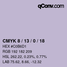 Color code: CMYK 8 / 13 / 0 / 18 | qconv.com