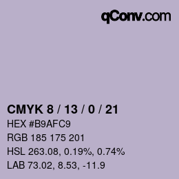 颜色代码: CMYK 8 / 13 / 0 / 21 | qconv.com