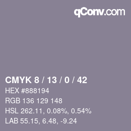 Color code: CMYK 8 / 13 / 0 / 42 | qconv.com