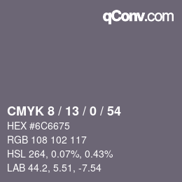 颜色代码: CMYK 8 / 13 / 0 / 54 | qconv.com